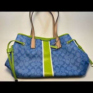 Coach Carryall Purse in Blue/Green